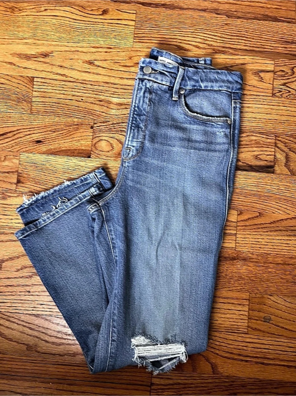 Good American Good Curve Straight Leg Jeans Blue Waist 28 Size 6